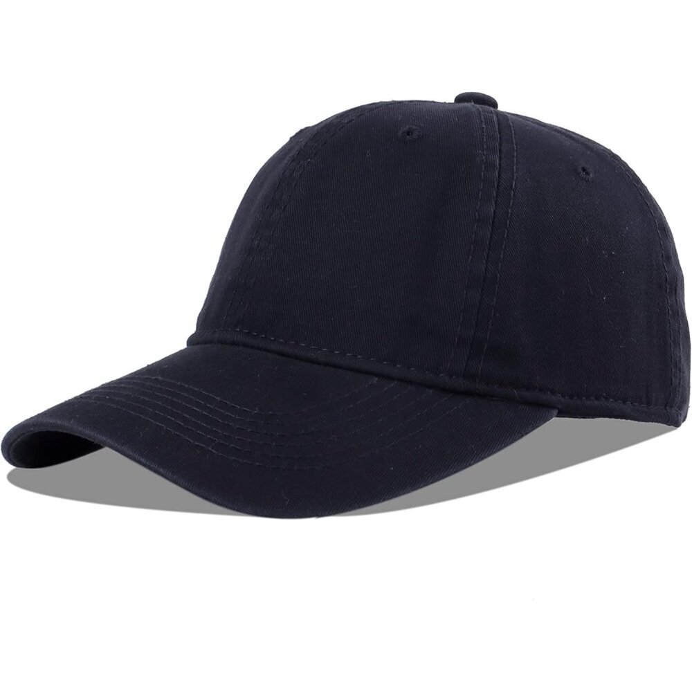 Unisex Black Baseball Cap Cotton Soft Fits Washed Denim Adjustable Hat